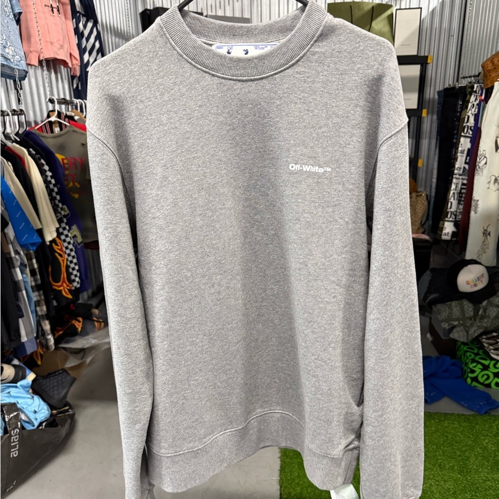 Off-White Classic Gray Crewneck Sweater